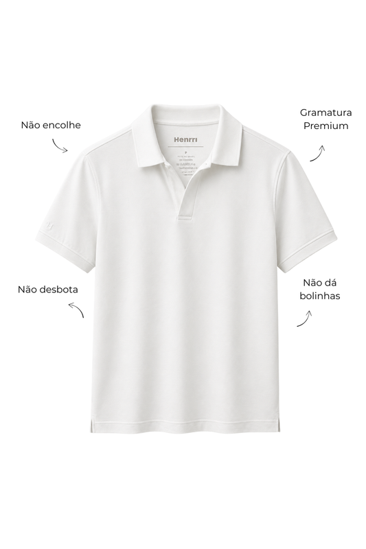 Polo Premium em Alg. Egípcio - Off White