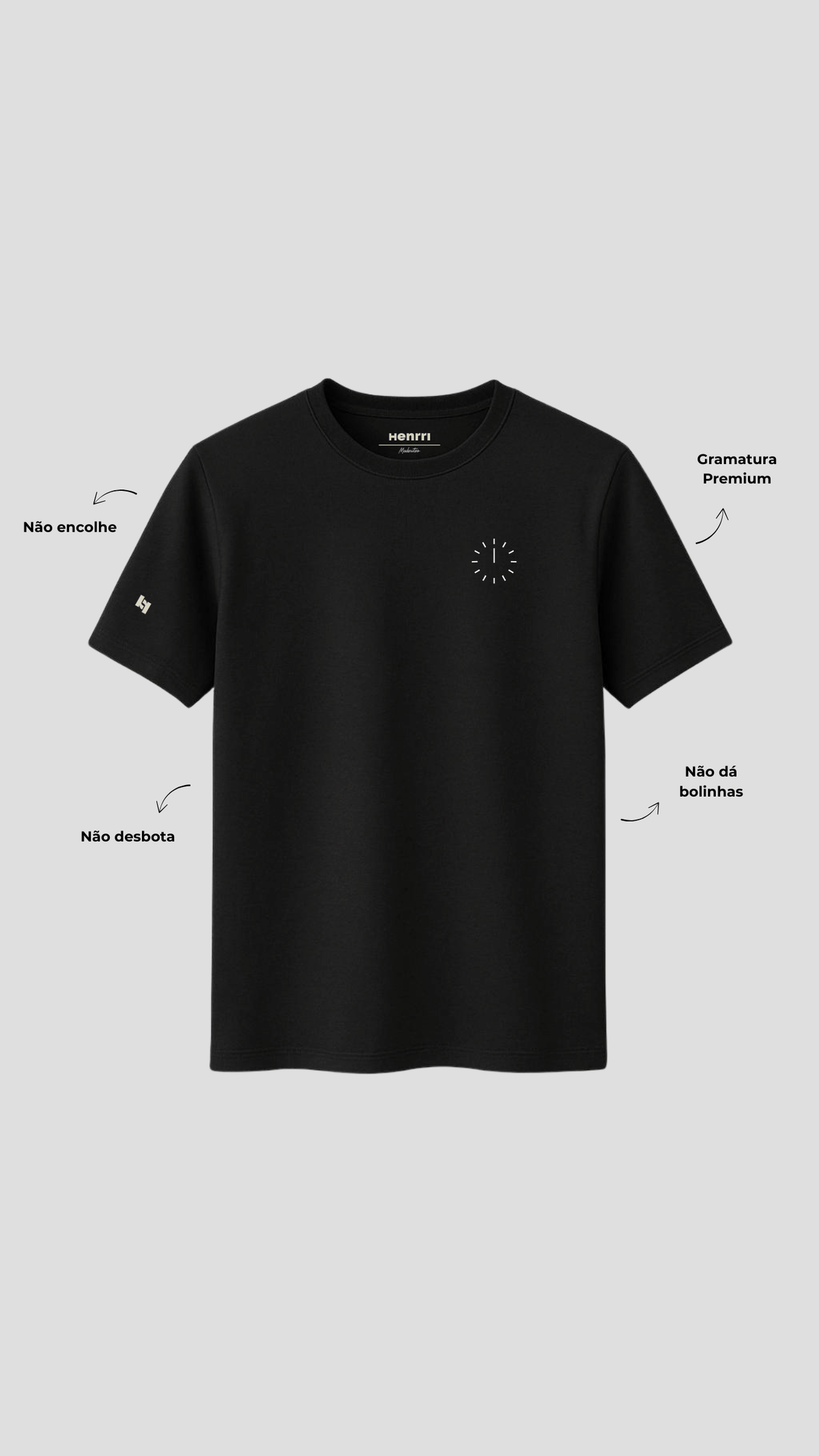Camiseta Alg. Egípcio - Preta (Relógio Mei Dia)