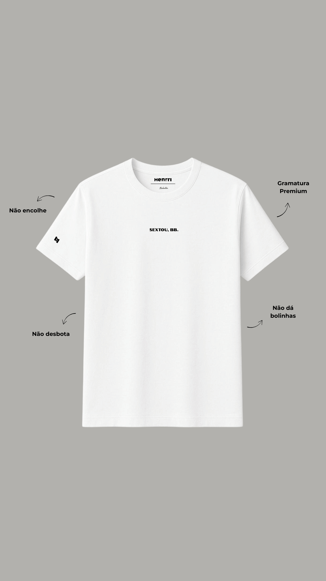 Camiseta Alg. Egípcio - Branca (Sextou BB)