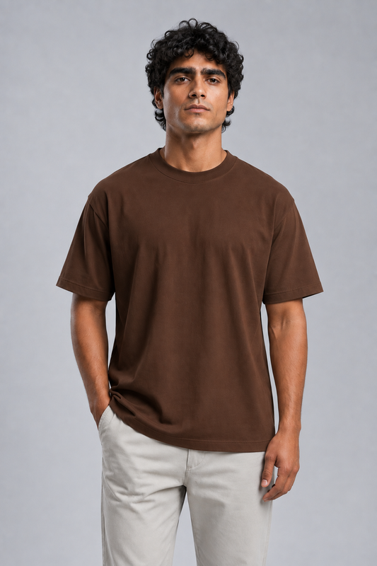 Oversized 100% algodão - MARROM