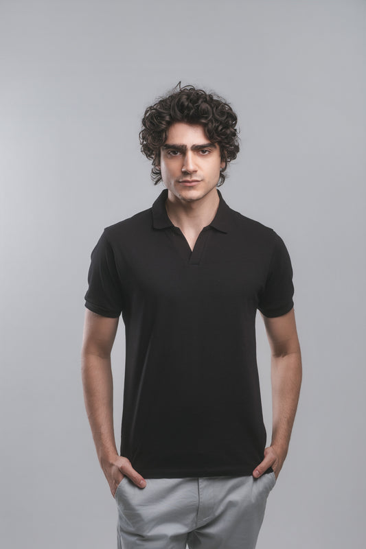 Polo Premium em Alg. Egípcio - Preta